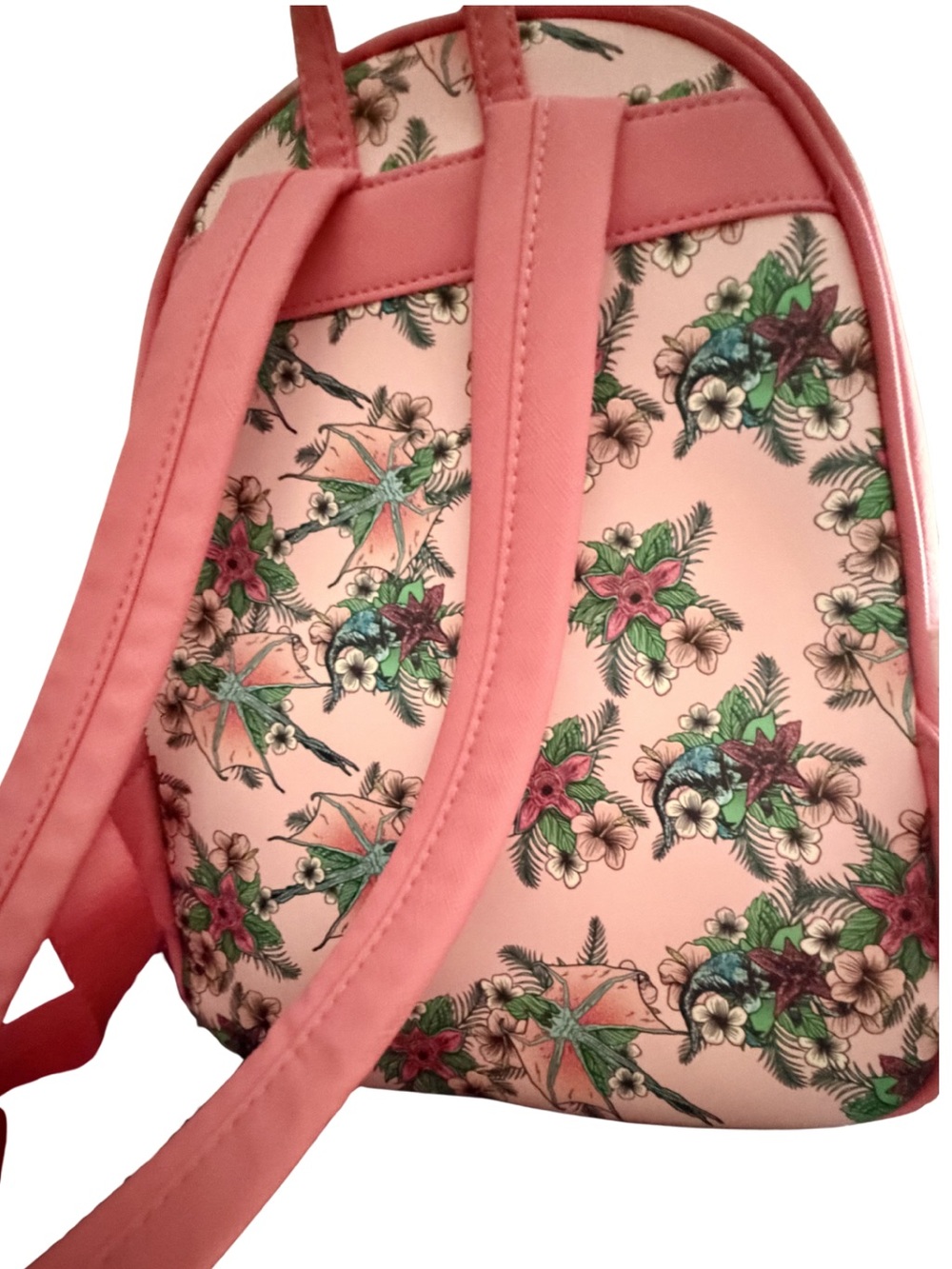 Loungefly Pink Floral Stranger Things Mini Backpack - Picture 2 of 2